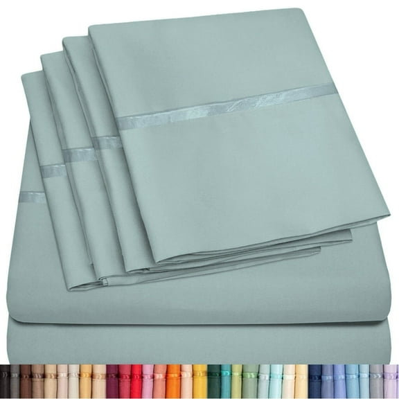 6 Piece Premium Bamboo Sheet Set, Deep Pockets, 45 Colors, 2200 Count, Sily Soft, by Lexington Elegance