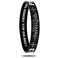thumbnail image 3 of Unisex Black Silicone Stretch Bracelet-Philippians 4:13 by Shields of Strength, 3 of 4