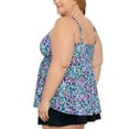 thumbnail image 3 of Swim Solutions Women's Plus Size Printed V-Neck Underwire Tankini Top Dancing Colors, 20W, 3 of 3