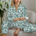 thumbnail image 6 of Yiaed Floral Print Pajamas Women's Long Sleeve Sleepwear Soft Button Down Loungewear Pjs Lounge Set Nightwear Womens Pajama Pants-X-Large, 6 of 7