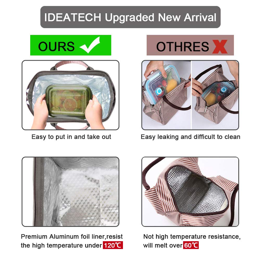 Insulated Lunch Bag for Women, Large 12L Reusable Cooler Lunch Box for Work, Office, Picnic, Leakproof Tote with Shoulder Strap