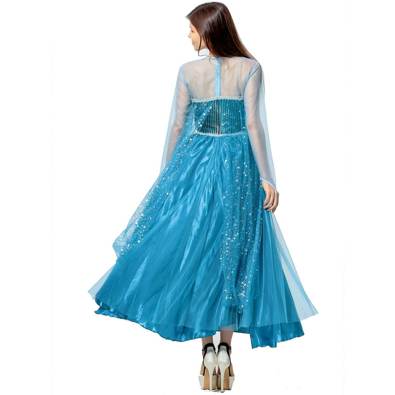 Kamo Frozen Princess Elsa Dress Women Fancy Party Dress Up Halloween Cosplay Costume, Women's, Size: XL, Blue