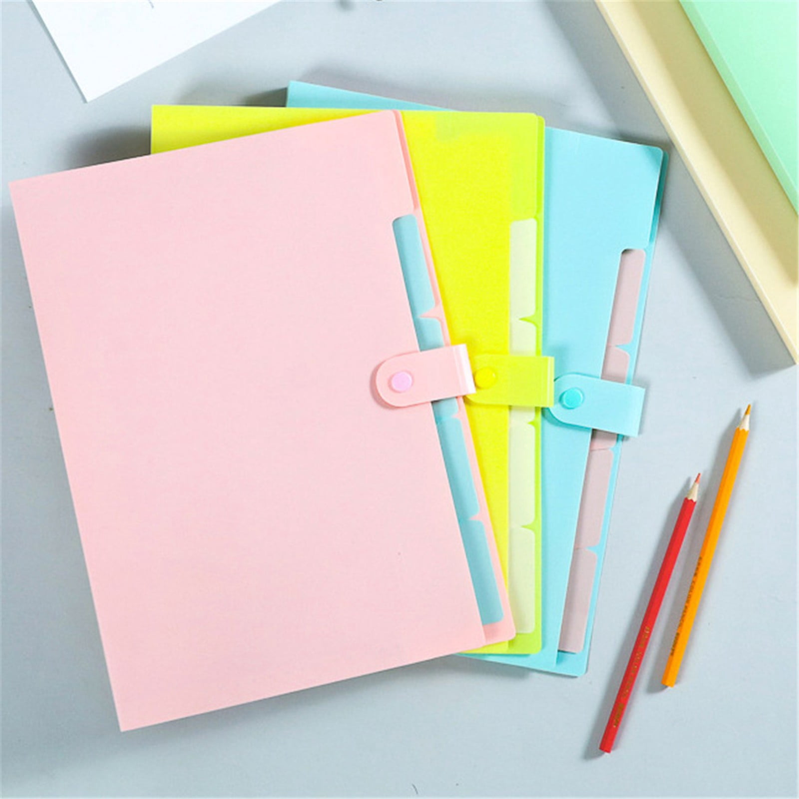 Accordion File Organizer, Letter Size, 5 Pocket Expanding File Folder, Cute File Folder with Snap fastener, Portable File Organizer for School Office Supplies, Folders for Documents, 1 Pcs