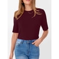 thumbnail image 7 of ANRABESS Womens Half Sleeve Tops Crewneck Shirts Basic Fit Tee Trendy 2026 Spring Summer Business Casual T-Shirts Burgundy XL, 7 of 7
