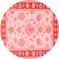 thumbnail image 1 of Ahgly Company Indoor Round Oriental Red Traditional Area Rugs, 8' Round, 1 of 4