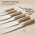 thumbnail image 6 of Astercook Knife Set, 7 Pieces Kitchen Knives Set with Healthy Anti-Rust Coating, Dishwasher Safe, Stainless Steel Wooden Handle Knife Sets with 6 Blade Guards, Perfect Holiday Gifts for Kitchen, 6 of 7