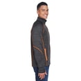 thumbnail image 3 of North End 88697 Men's Flux Mélange Bonded Fleece Jacket-Carbon/ Orange Soda-5XL, 3 of 3