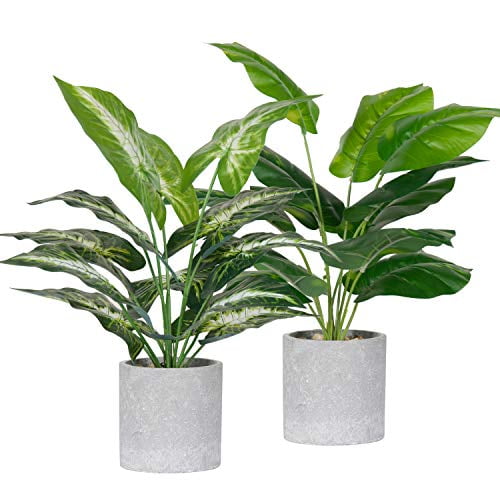 2 Pack Fake Plants Artificial Potted Faux Plants for Office Desk Home