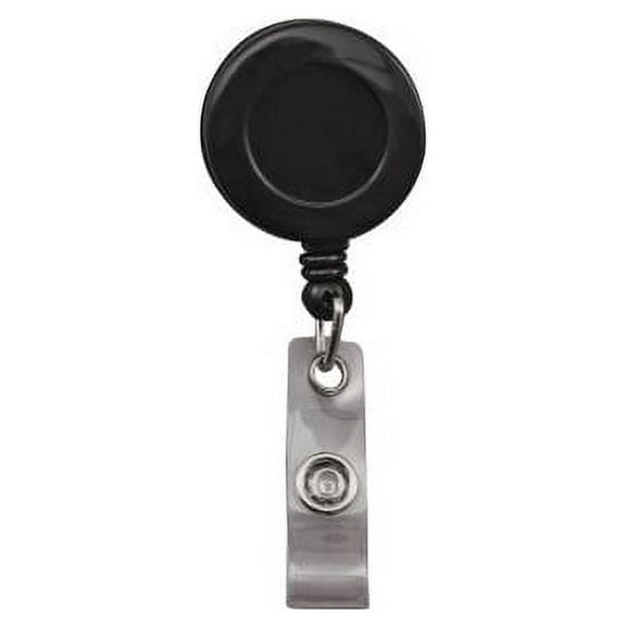 Advantus Snap Clip Retractable ID Reel 25 / Pack - Black