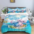 thumbnail image 5 of Juego de cama de tres piezas con estampado de dibujos animados de Disney Stitch, con funda de almohada, para niños o adultos, tamaño King, Queen, Full y Twin, 5 of 5