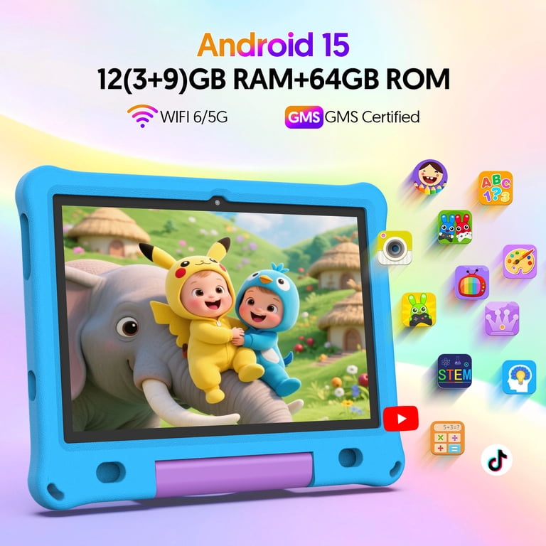10inch Kids Tablet Android 15,1280x800 HD Ips Display Tablet with