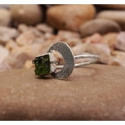 925 Sterling Silver Ring For Womens, Natural Moldavite Ring Gemstone Unique Handcrafted Ring For Her