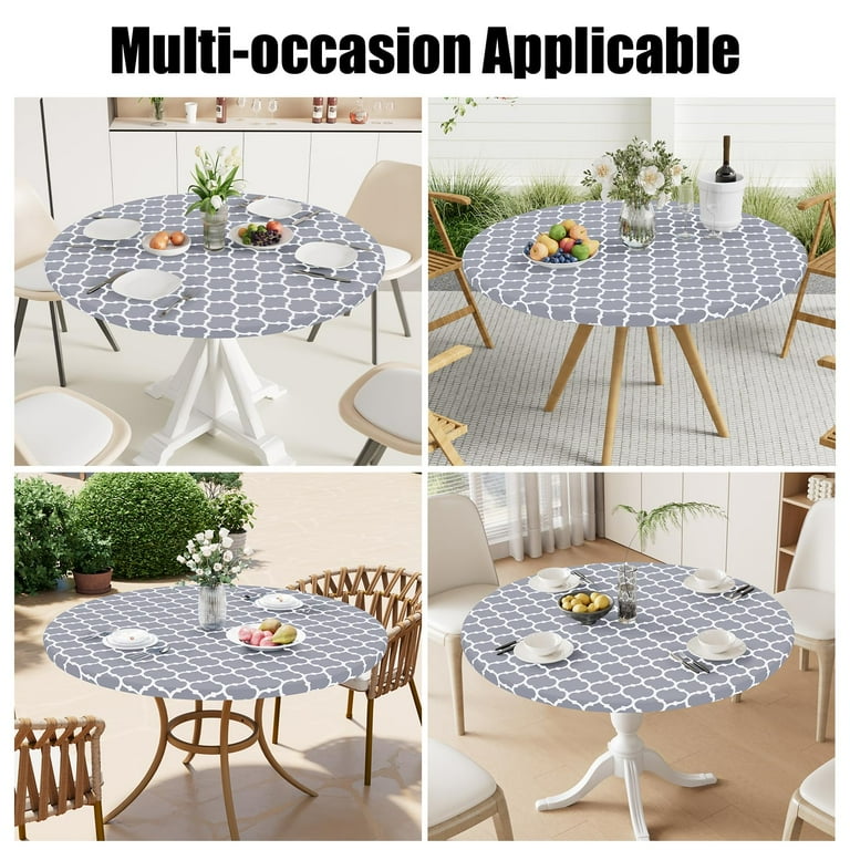 decorUhome Fitted Vinyl Tablecloth, Round 36-44in photo 6