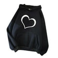 thumbnail image 2 of Njoeus Hoodies for Womens Cute Heart Print Sweatshirt Casual Fall Tops Long Sleeve Hooded Pullover with Pocket, 2 of 4