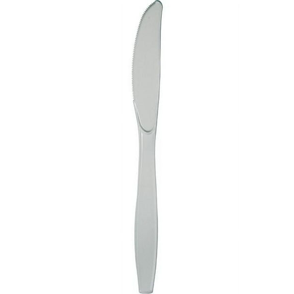 Touch of Color Premium Plastic Knives, Shimmering Silver, 24 Ct