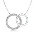 thumbnail image 1 of Angara Natural Diamond Necklace - Interlocking Diamond Circle Necklace in Platinum for Women, 1 of 8