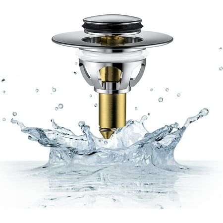 

Universal Sink Plug Stainless Steel Rebound Core Push Type Drain Plug Drain Plug Sink For Sink Bathtub Vanity