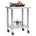 thumbnail image 3 of Mesa de trabajo de cocina VidaXL de acero inoxidable con almacenamiento, 3 of 9