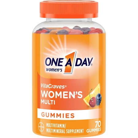 One A Day Women's VitaCraves Multivitamin Gummies, Supplement with Vitamins A, C, E, B6, B12, Calcium, and Vitamin D, 70