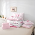 thumbnail image 6 of meiyoeat Pink Ribbon Bowknot 7 Pieces Bedding Comforter Set For Bow Lovers,Girls Personalized Monogrammed P Gifts Full Bedding Set Kids,pink Reversible, 6 of 7