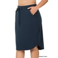 thumbnail image 1 of Women & Plus Elastic Waist Self-Tie Knee Length Tulip Hem Midi Skirt with Side Pockets, 1 of 3