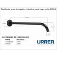 thumbnail image 2 of URREA 2303.2 Brazo para Regadera a Pared Redondo con Chapet&oacute;n, Brazo para Ducha de Lat&oacute;n 40 cm, Acabado Negro URREA Tecnología para vivir el agua NA, 2 of 2