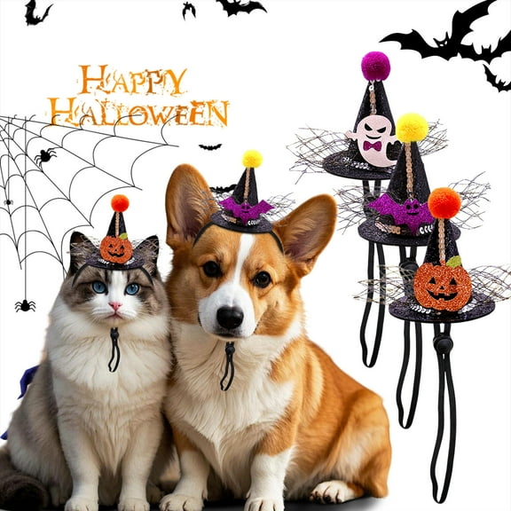Uxgjfwu Adjustable Pet Hat Halloween Headwear for Cats Dogs Costume Party Photo Holiday Festival Accessory