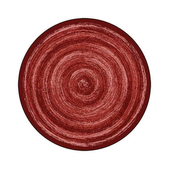 Feeling Fun 5'4" Round Area Rug In Color Red-Color:Red,Material:Nylon