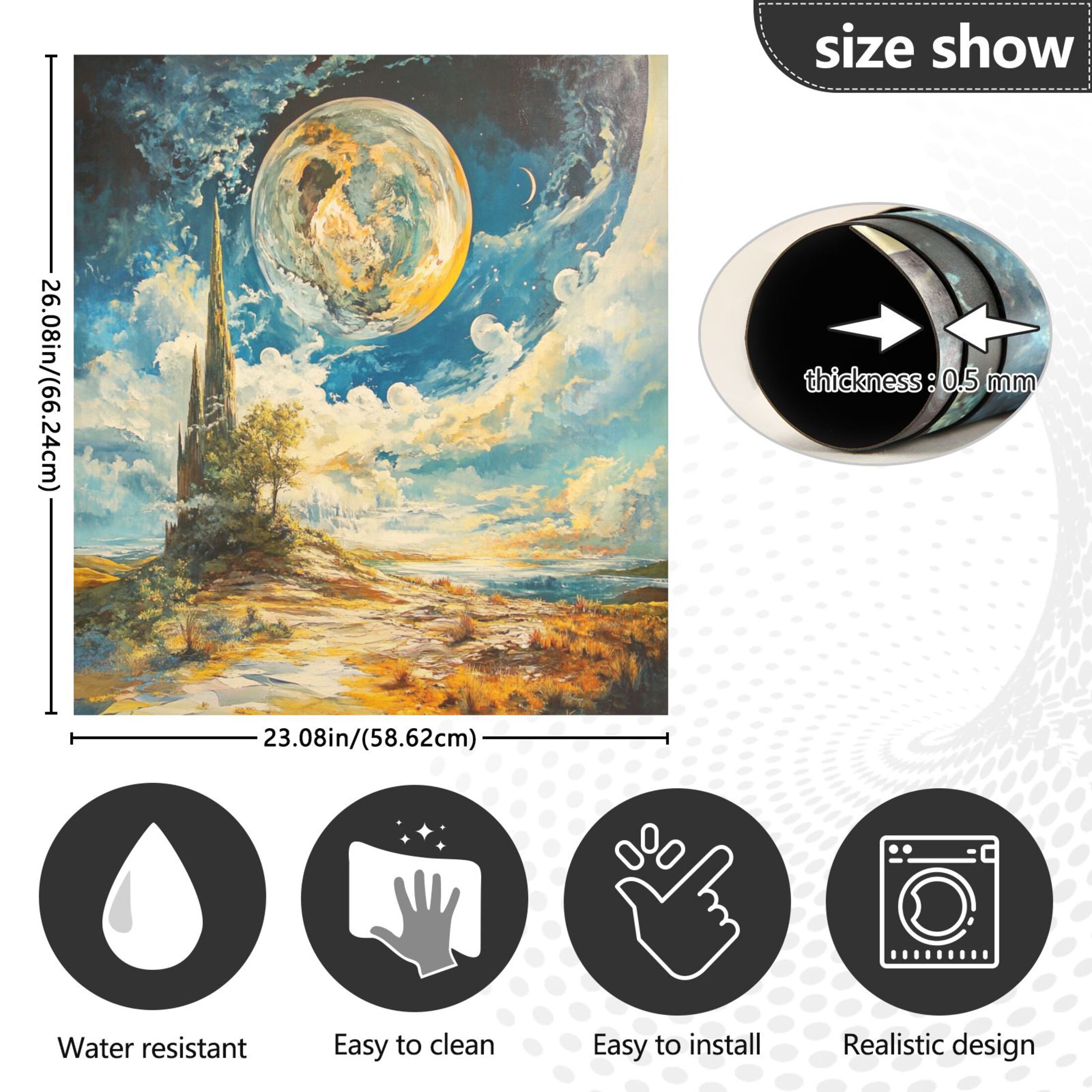Dishwasher Magnetic Sticker 23x26 Inch Refrigerator Magnetic Sticker Washing Machine Magnetic Sticker Kitchen Panel Magnetic Sticker Home Decor Super Cool Moon