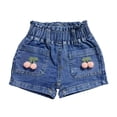 thumbnail image 2 of Spazoro Toddler Girls Denim Shorts, Fashion Casual with Decor Elastic Waist Summer Jean Shorts for Kids Blue Size 7-8T, 2 of 5