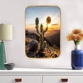 thumbnail image 6 of 12x8 Inches Framed Cactus Wall Art Decor with Gold Frame and Decorative Botanical Pictures Print For Office, Modern Home Decor, Crystal Porcelain Painting Wall Decor for Bedroom, 6 of 8