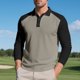 thumbnail image 1 of pstuiky Camisas de manga larga abrigadas para hombre, Blusas y camisas casuales de manga larga con cuello vuelto y medio botón para hombre Tops de talla grande para hombre xxl, 1 of 9