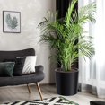 thumbnail image 2 of Tall Round Planter Set of 2 – 19.5" H x 19.9" Diameter Large Indoor/Outdoor Planters with Built-in Drainage, Water Level Monitor & Wheels, Black, 2 of 8