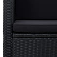 thumbnail image 5 of vidaXL 2 Seater Garden Sofa with Cushions Black Poly Rattan, 5 of 5