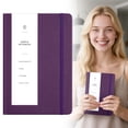 thumbnail image 2 of 1 Pc Lined Journal Notebook, Thickened Hardcover Grid Notebook, Durable Smooth Writing Book, Softcover Sewed Notebook for Home, Office, Travel, Work, 5.7x8.26 Inch, Purple, 2 of 9