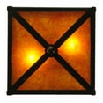 thumbnail image 4 of Meyda Tiffany 142265 Amber Mica Balsam Pine 2 Light 14" Wide Semi-Flush Square Ceiling, 4 of 7