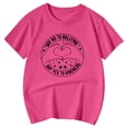 thumbnail image 5 of KPOPLK Girls Striped Short Sleeve T Shirts Kids Summer Oversized Tops Casual Crewneck Tees 5-14 Years Size 11-12 Years,Hot Pink, 5 of 7