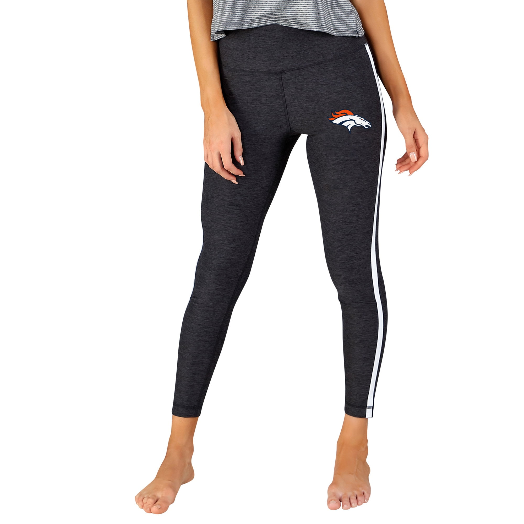 Women's Concepts Sport Charcoal/White Denver Broncos Centerline Knit  Slounge Leggings 