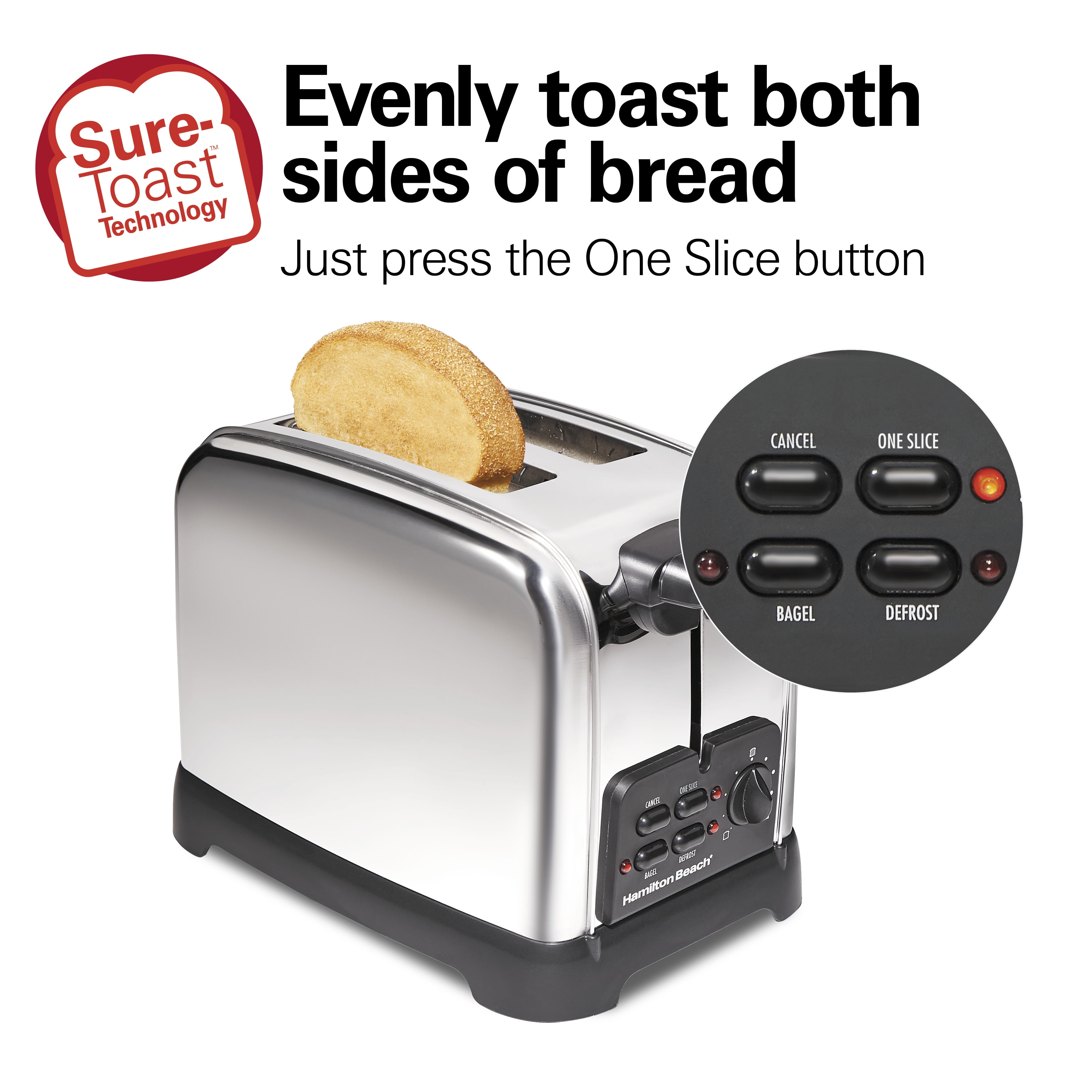 Hamilton Beach Sure-Toast 2 Slice Toaster with Toast Boost - On Sale - Bed  Bath & Beyond - 32655321