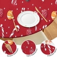 thumbnail image 4 of Red Christmas Candy Cane Pattern Round Fitted Tablecloth with Elastic Edge,Dining Table Cover Waterproof,Outdoor Round Tablecloth for Camping,Dining,Indoor and Outdoor, 4 of 7