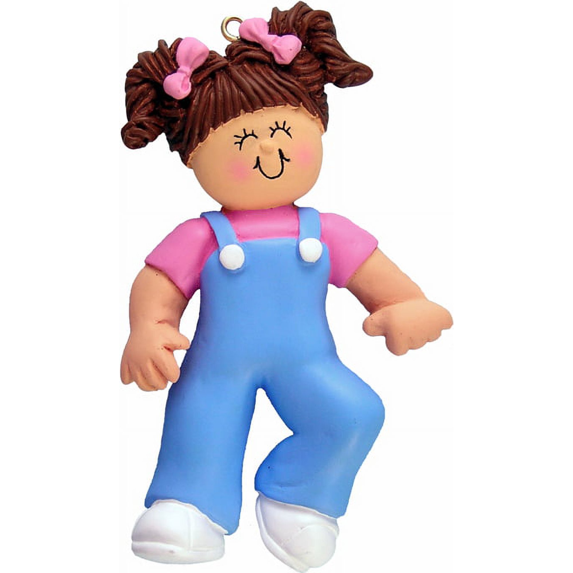Baby's First Steps Female Brown Personalized Christmas Ornament DO-IT-YOURSELF