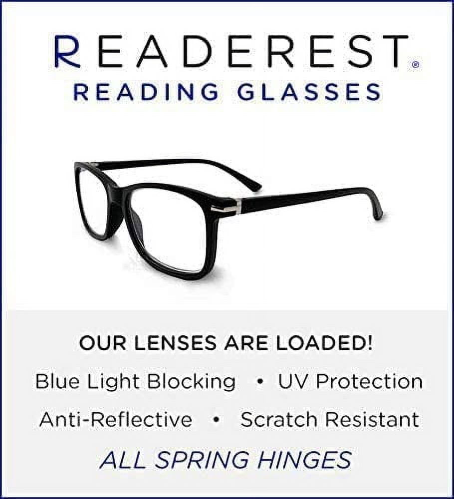 Readerest Blue Light Blocking Reading Glasses Black 300 Magnification