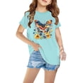 thumbnail image 1 of Shorts pour Filles, Robe à Manches Courtes, T-Shirt en Coton pour Enfants Garçons Filles Mode Mignon Col Rond Imprimé Jour de l'Indépendance Tee Manches Courtes, 1 of 5