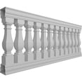 thumbnail image 3 of Ekena Millwork 40"H x 8'L Fiberthane Arcadian Unassembled Balustrade Railing Kit, Style D (7 3/8" On-Center Spacing to Pass 4" Sphere Code), 3 of 6