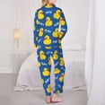 thumbnail image 3 of Pajama Sets for Women 2 Pcs, Game Style Cute Duck Button Down Long Sleeve Sleepwear Lounge PJ Sets, 3 of 6