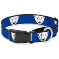 thumbnail image 1 of Buckle-Down Martingale Dog Collar - Polar Bear w Mustache Royal - 1" Wide - Fits 15-26" Neck Size - Large, 1 of 1