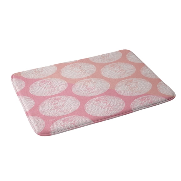 Society6 Cat Coquillette Disco Ball Blush Bath Mat 34" x 21"