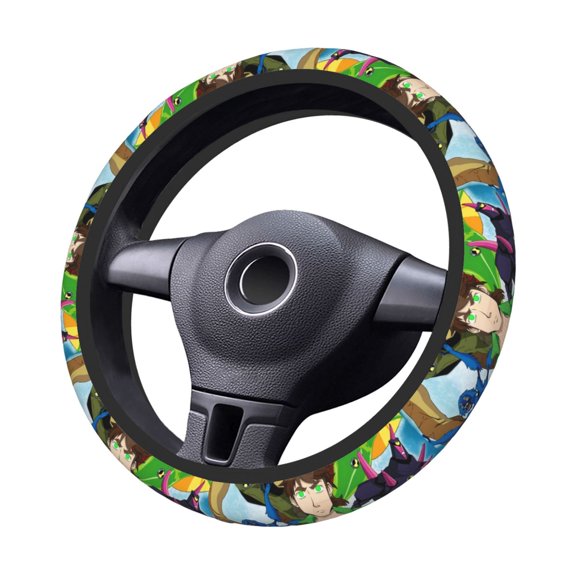 Ben-10 Steering Wheel Cover Elastic Stretch Breathable Vehicle Steering Wheel Protector Car Interior Accessories