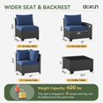 thumbnail image 5 of Aoxun Patio Furniture Set, 12 Pcs Outdoor Patio Furniture Sets with 4 in Thicken Cushion, Widen Armrests Wicker Outdoor Sectional for Backyard (Waterproof Cover Include), 5 of 6