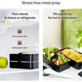 thumbnail image 4 of Fiambrera Negra | Diseño japonés Bento 3 cubiertos | Caja Bento Bambú 2 Compartimentos Herméticos 1200 ML | Lavavajillas de microondas | Fiambrera de madera Adulto Niño, 4 of 4